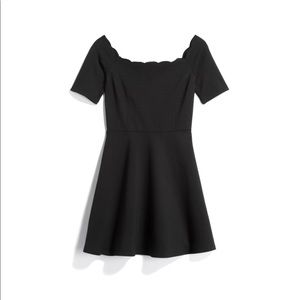 Nine Britton Vandalie Off the Shoulder Scallop Neckline Ponte Dress